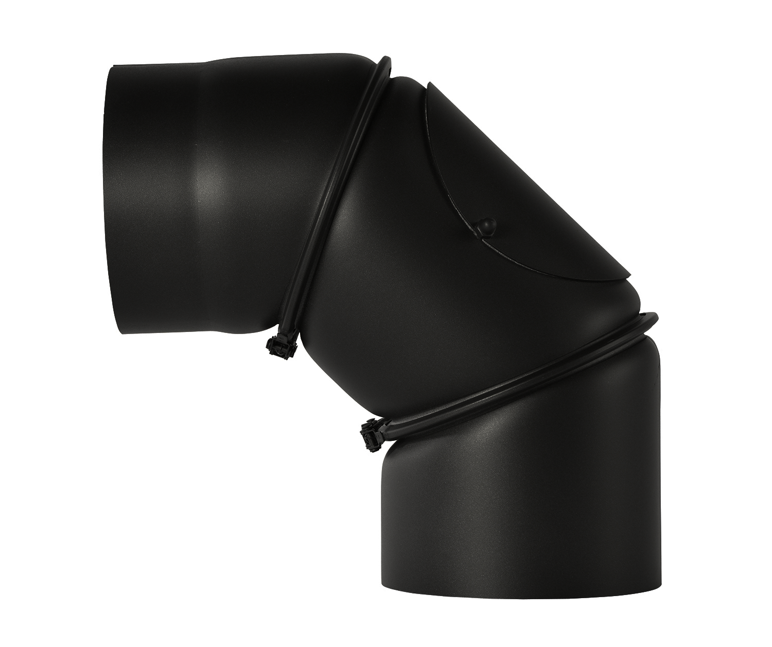 Bogen 90° drehbar m.T. ø150mm schwarz